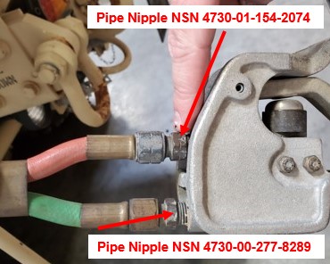 Both pipe nipples require sealing compound